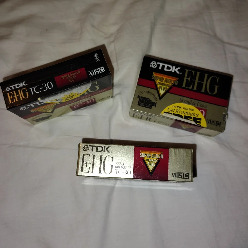 New! TDK EHG TC-30 VHS Tapes Set/3 Camcorder Tape Set